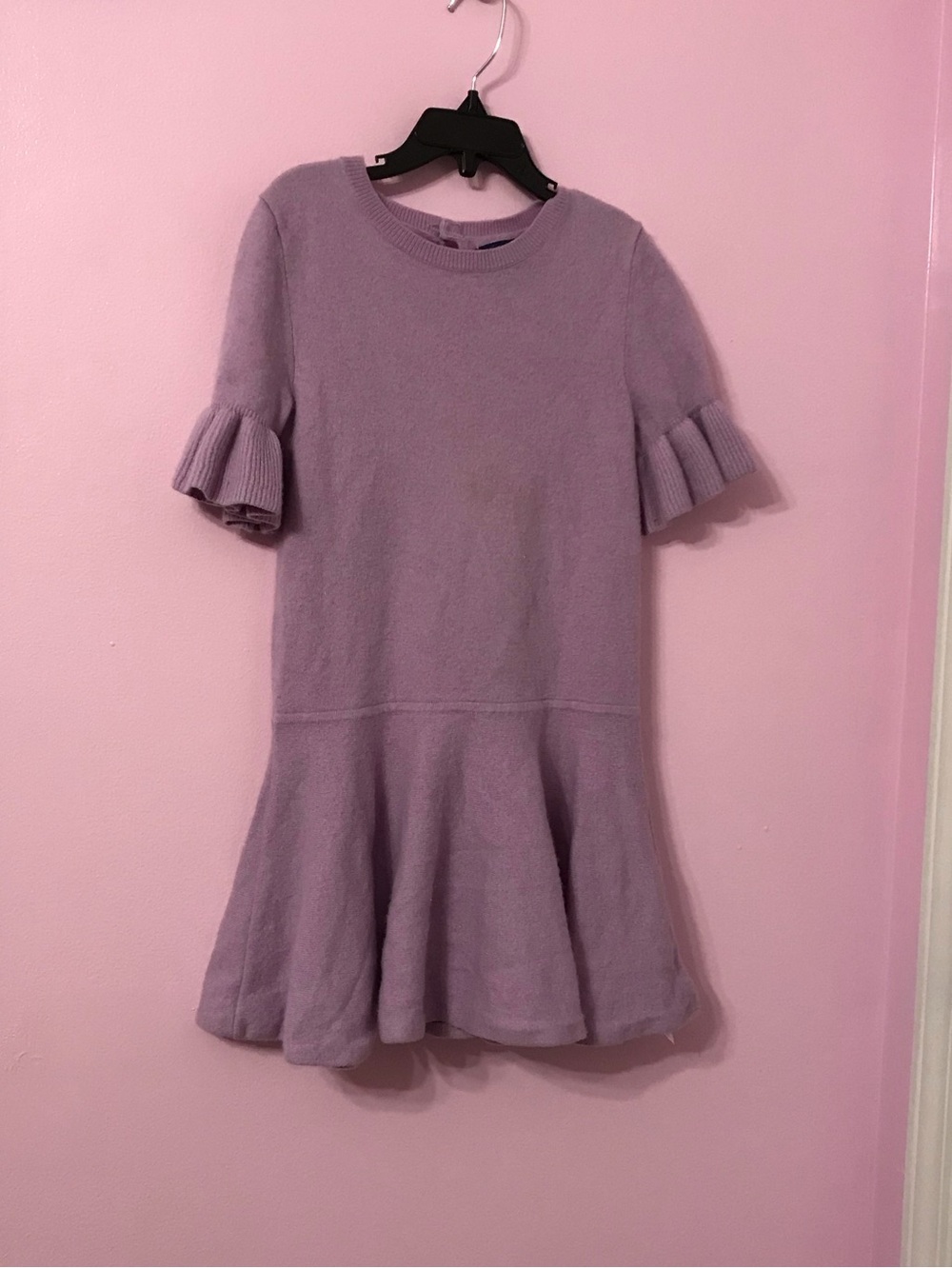Polo Ralph Lauren purple 100% Wool ruffle sweater dress girls size medium